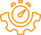 Efficiency gear icon for in-house cage production and mechanic