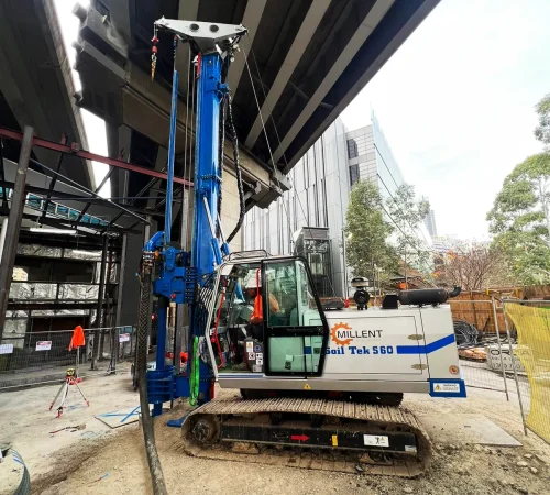 Soil Tek S60 Piling Works Under Concrete Viaduct